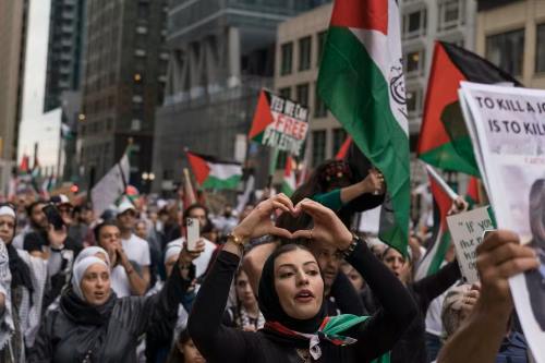 Palestinians march in Chicago commemorating Nakba day
